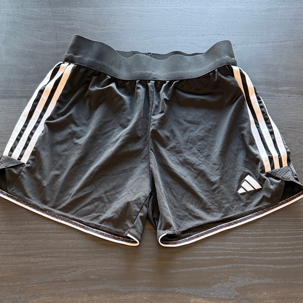 Adidas Black Shorts with White Stripes
